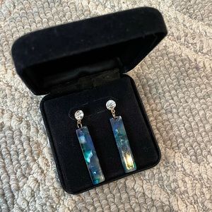 Blue Shell Diamond Earrings